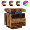 Noční stolky s LED osvětlením 2 ks old wood 40 x 39 x 48,5 cm 857659