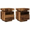 Noční stolky s LED osvětlením 2 ks old wood 40 x 39 x 48,5 cm 857659