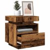Noční stolky s LED osvětlením 2 ks old wood 40 x 39 x 48,5 cm 857659