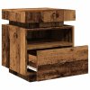 Noční stolky s LED osvětlením 2 ks old wood 40 x 39 x 48,5 cm 857659