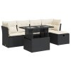 6dílná zahradní sedací souprava s poduškami černá polyratan 3327766