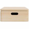 Dřevěná box s víkem a držadly 40x30x13 cm masivní borové dřevo 4017391