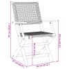 3dílný bistro set černý polyratan a masivní dřevo 3281874