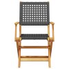 3dílný bistro set černý polyratan a masivní dřevo 3281874
