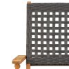 3dílný bistro set černý polyratan a masivní dřevo 3281874