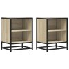 Noční stolky 2 ks dub sonoma 40x31x50 cm kompozitní dřevo a kov 848702