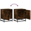 Noční stolky 2 ks kouřový dub 40x31x50cm kompozitní dřevo a kov 848714
