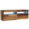 TV stolek s LED old wood 120 x 35 x 40 cm kompozitní dřevo 856305