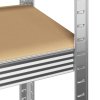 5patrové úložné regály 2 ks stříbrné ocel a kompozitní dřevo 3307602