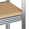 4patrové úložné regály 3 ks stříbrné ocel a kompozitní dřevo 3307578