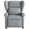 Masážní polohovací křeslo světle šedé textil 4015666