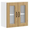Kuchyňská nástěnná skříňka se skleněnými dvířky „Kalmar“ dub řemeslný, imitace dřeva 853676
