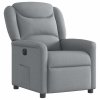 Elektrické polohovací křeslo světle šedé textil 3303174