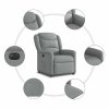 Elektrické polohovací křeslo světle šedé textil 3303174