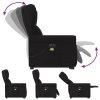 Elektrické zvedací masážní polohovací křeslo černé textil 3303406