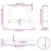 Nohy konferenčního stolku ve tvaru A, 2 ks, černé, 50 x (30-31) cm, ocel 4012816