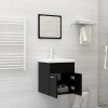Set koupelnového nábytku černý dřevotříska 3070857