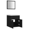 Set koupelnového nábytku černý dřevotříska 3070857