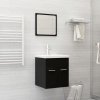 Set koupelnového nábytku černý dřevotříska 3070857