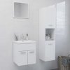 Set koupelnového nábytku bílý s vysokým leskem dřevotříska 3070952