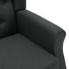 Křeslo s podnožkou tmavě šedé textil 320152