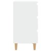 Noční stolek s masivními dřevěnými nohami bílý 40 x 35 x 69 cm 805887