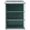 Zahradní domek s regálem zelený 205 x 130 x 183 cm železo 47104