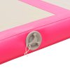 Nafukovací cvičební podložka s pumpou 600x100x10 cm PVC růžová 91921