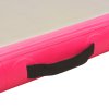 Nafukovací cvičební podložka s pumpou 600x100x10 cm PVC růžová 91921