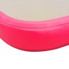 Nafukovací cvičební podložka s pumpou 600x100x10 cm PVC růžová 91921