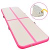 Nafukovací cvičební podložka s pumpou 600x100x10 cm PVC růžová 91921
