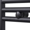 Černý žebříkový radiátor na ručníky rovný ústřední topení 500x1160 mm 141907