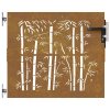 Zahradní branka 85 x 100 cm corten ocel bambusový design 153233