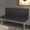 Lavice 139,5 cm tmavě hnědá umělá kůže 241347