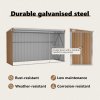 Nástěnný zahradní domek hnědý 118 x 288 x 178 cm pozinkovaná ocel 316228