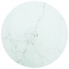 Stolní deska bílá Ø 50 x 0,8 cm tvrzené sklo mramorový design 322247