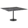 Stolní deska černá 70x70 cm 6 mm tvrzené sklo mramorový design 322272