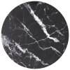 Stolní deska černá Ø 80 x 1 cm tvrzené sklo mramorový design 322266