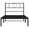 Kovový rám postele s čelem černý 90 x 200 cm 355456