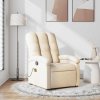 Masážní polohovací křeslo krémové textil 371748