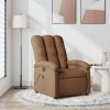 Masážní polohovací křeslo hnědé textil 371743