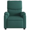 Masážní polohovací křeslo tmavě zelené textil 373428