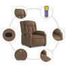 Elektrické masážní polohovací křeslo hnědé textil 3205308