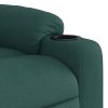 Zvedací polohovací křeslo tmavě zelené textil 3206651