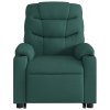 Zvedací polohovací křeslo tmavě zelené textil 3206651