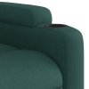 Zvedací masážní polohovací křeslo tmavě zelené textil 3204614