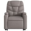 Zvedací masážní polohovací křeslo taupe textil 3204616