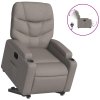 Elektrické zvedací polohovací křeslo taupe textil 3204628