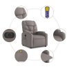 Elektrické zvedací masážní polohovací křeslo taupe textil 3204640
