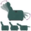 Elektrické zvedací polohovací křeslo tmavě zelené textil 3206723